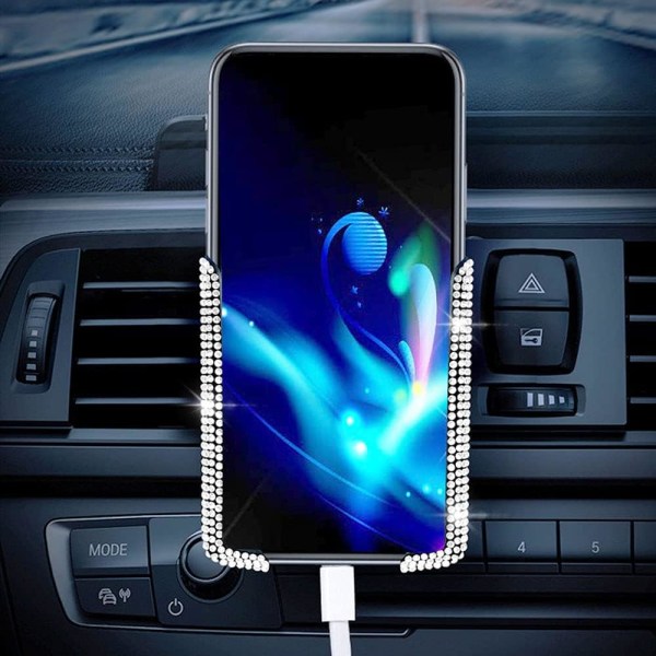 Bling biltelefonhållare, 360 graders justerbar kristallbiltelefon H