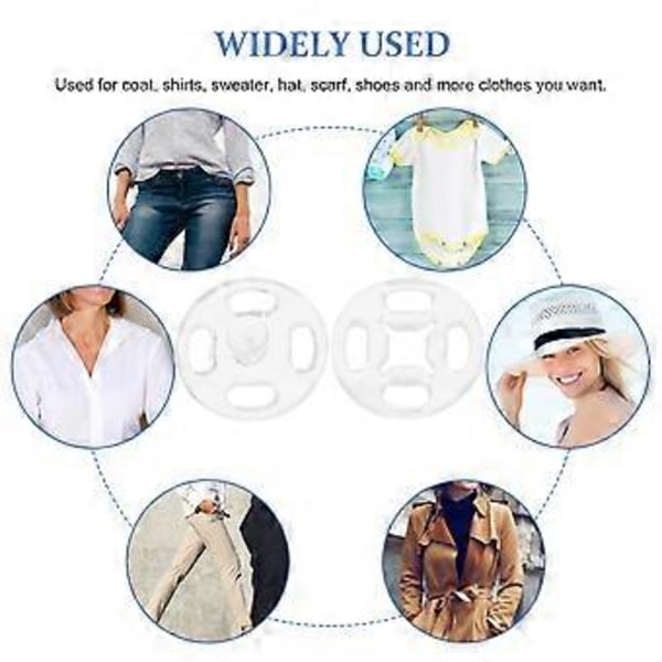 100 stk Klare Skjorteknapper Frakk Trykknapper Usynlige Trykknapper Festespenner Trykknapp DIY Sytilbehør (13mm)