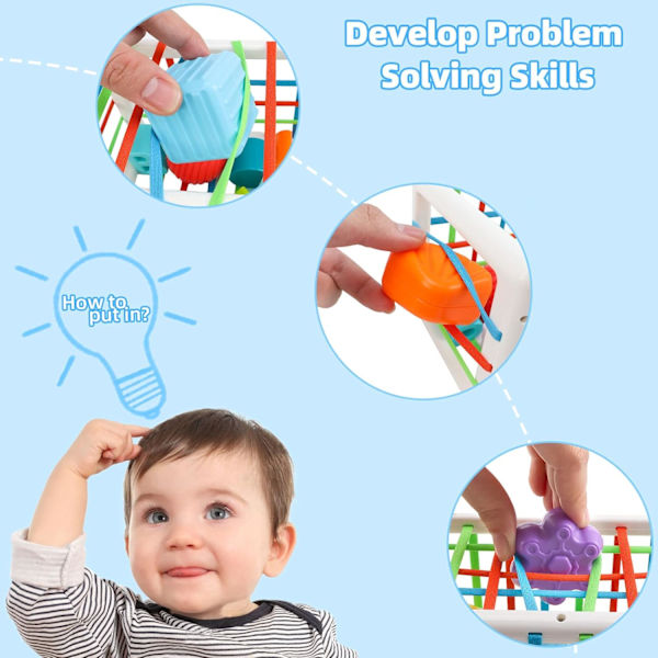 Montessori Babyspil til 12-18 Måneder, FormSorter Legetøj til 6-12 Måneder Piger Drenge, Sansestimulerende Legetøj
