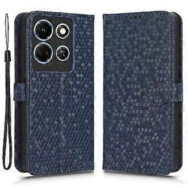 Til Infinix Note 30 4G Punktpræget PU Læder Stativ Etui Pengepung Telefon Cover (Style C)