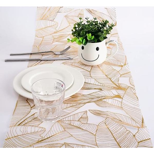 1 stk. Guld Net Bordløber 28cm×15m Skinnende Organza Net Bordløber
