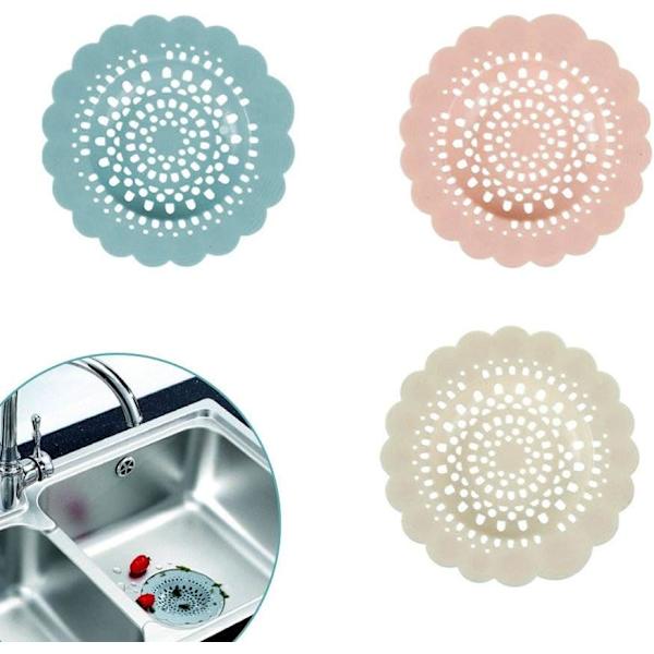3 st blomformade silikonavloppsskydd depileringspluggar bad