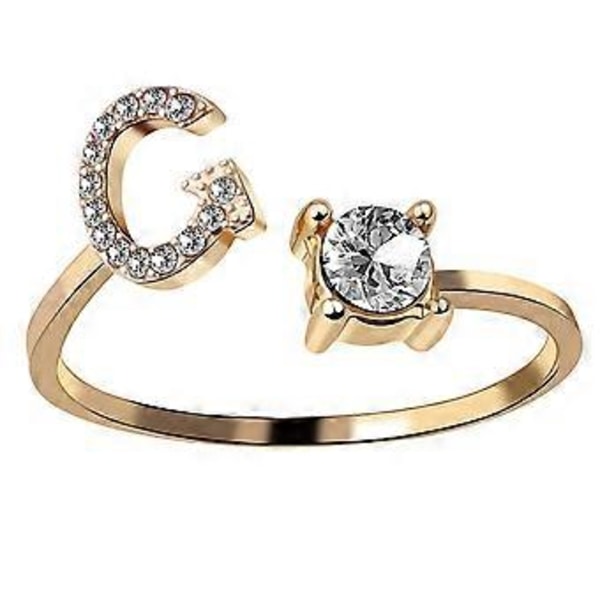 Fingerringar enkelhet engelska bokstäver ringar mode smycken knogringar (G Guld)