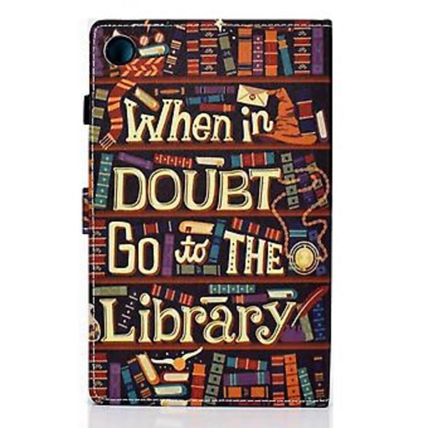 Fargerik Tegneveske For Samsung Galaxy Tab A9 (Bibliotek)