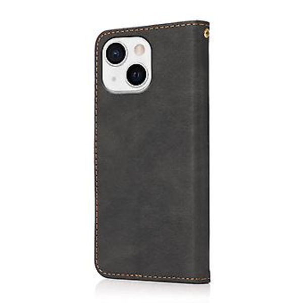 Läderfodral i två färger för iPhone 15 Plus (Brun)