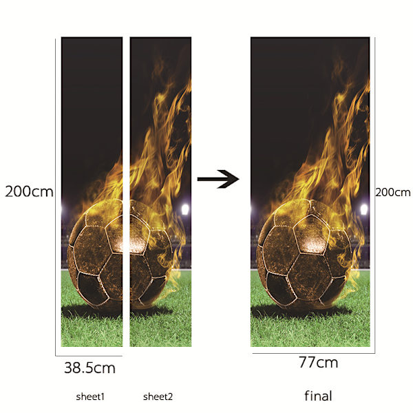 (38.5*200cm*2stk) 3D-effekt plakat dørklistremerke 10