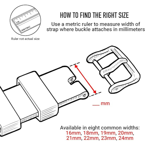 Klockarmband - Rostfritt stål PVD ersättnings spänne 16mm Multip