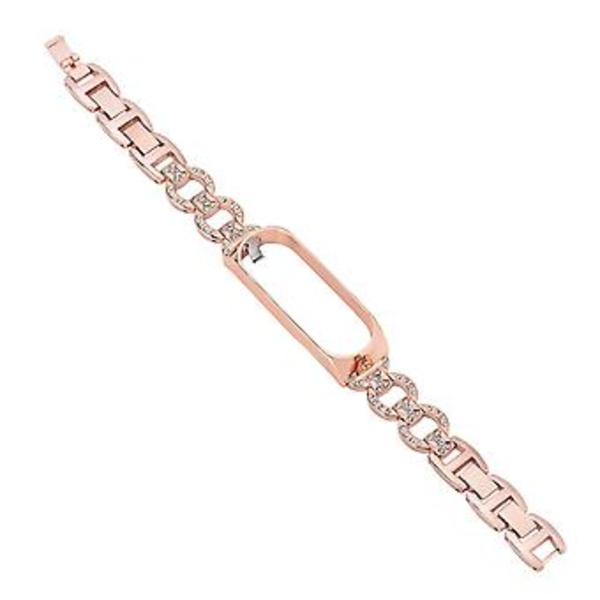 8-formet Diamant Alloy Urrem til Xiaomi Mi Band 6 / 5 (Rosaguld)