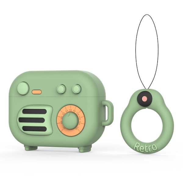 (Grön) Fodral Kompatibelt med AirPods 3:e Generation 2021, Retro Radio Design