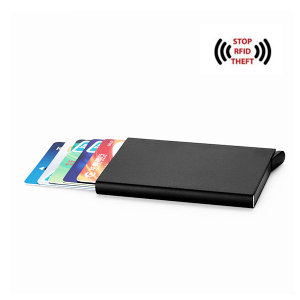 Korttikotelo RFID-suojauksella Musta