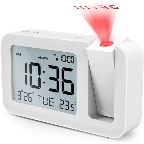 Bärbar digital LED-spegelväckarklocka med 6,5" LED Displa
