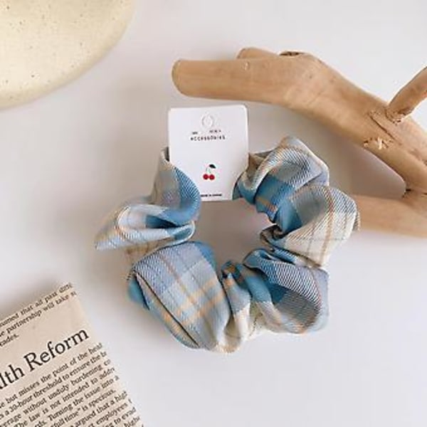 JUSCH 6 kpl Päännauha Hiustenkumi Hiussiteet Ruudullinen Kangas Hiussiteet Poninhäntä Hiusnaru Elegantti Suolisto Hiussiteet----Vaaleansininen Ruutu,WZ-705R