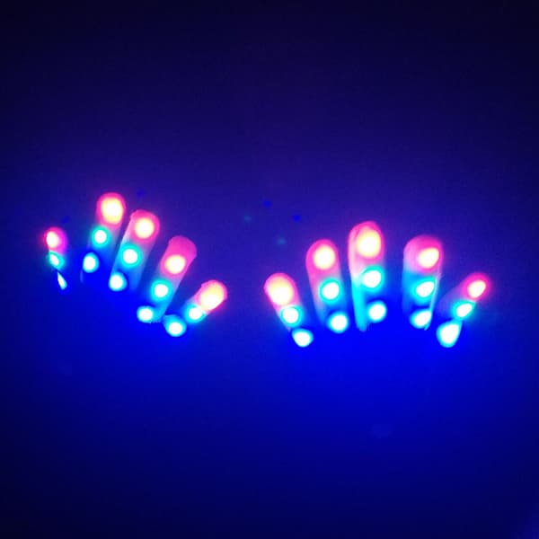 LED-lysende/fargerike hansker, LED Rave Lighting Flashing/Multi Col