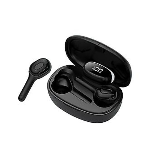 Bluetooth earbuds TWS trådløse hovedtelefoner 5.0 støjreducerende vandtæt headset (Sort)