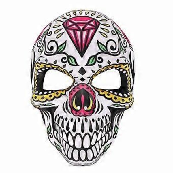 Halloween Maske Spøgelsesfestival Skelet Halloween Maske Sublimation Horror Maske Cos Karneval Danse Dekoration Rekvisitter (Diamant)