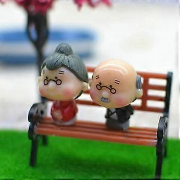 Mini Hage Ornament Miniatyr Parkbenk Håndverk DIY Hus Dekor Benk Modell Qinhai