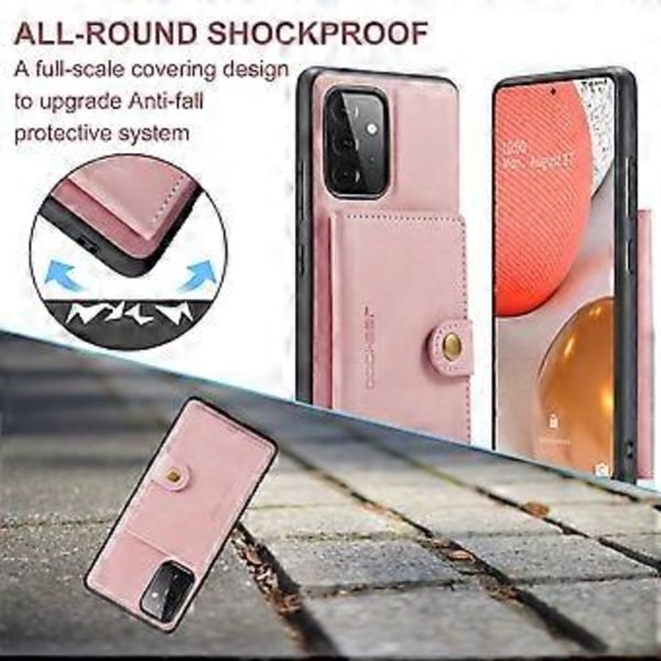 Retro Magnetisk Aftagelig Etui Til Samsung Galaxy A72 5G (Pink)
