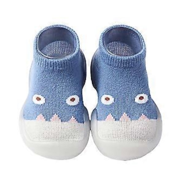 Fianao 1 par Första-gångs skor Elastiska skor Yta Anpassad Baby Första-gångs sneakers (22 cm Blå)