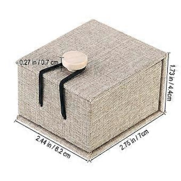 Smyckeskrin i trä, presentförpackning, rustik ringbärarlåda med träspänne (Beige)