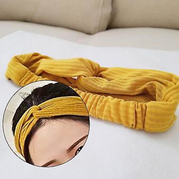 JUSCH Mode Hårbånd, Elastiske og Bløde Hårbånd Bøjler Hårtilbehør, Brug til at Bære Sport eller Hverdagens Modetøj, Gul,WZ-1559R