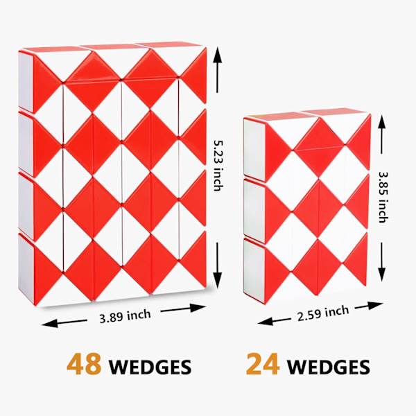 48 Kilar Fidget Snake Cube Magic Twist Pussel Sensoriska Leksaker Hjärna