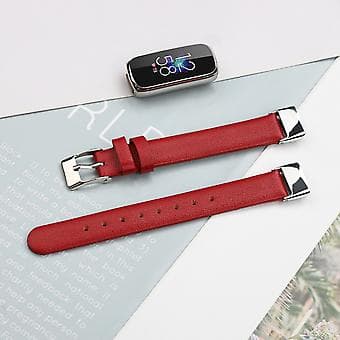 Læderurrem til Fitbit Luxe S (Rød)