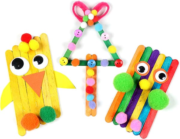 Træpinde, 200 stk. træpinde, kreative DIY hobby træpinde
