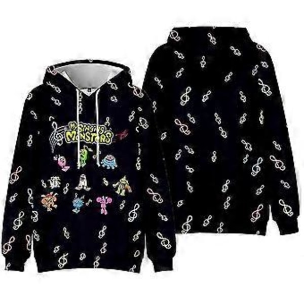 My Singing Monsters 3D-tryckta Hoodies Barn Hooded Sweatshirts Långärmad Tröja med Ficka -NMAOV(7-8 År D)