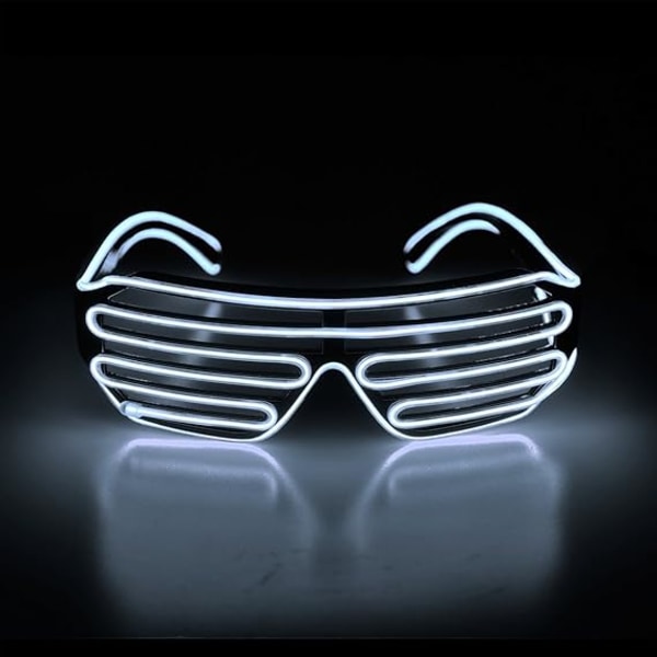 Light Up Shutter Neon Rave Glasögon El Wire LED Solglasögon Röst A