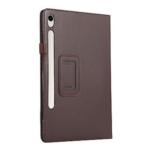 Tabletskydd i Litchi-struktur för Samsung Galaxy Tab S9+ (Brun)