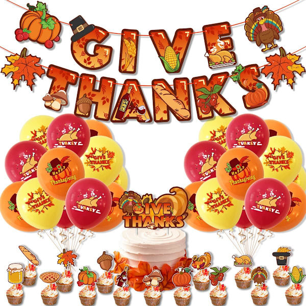 Thanksgiving-festdekorasjoner Sett Kalkunkaketopper og M