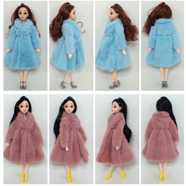 4 st dockkläder i plysch, vinterkläder i plysch, Barbie-dockkläder