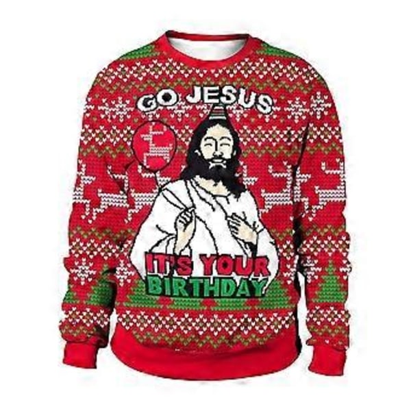 Dame Herre Jul Stygg Nyhet Genser Jumper Par Matchende Trykt Morsom Genser Julebord Topp -NMAOV(2XL C)