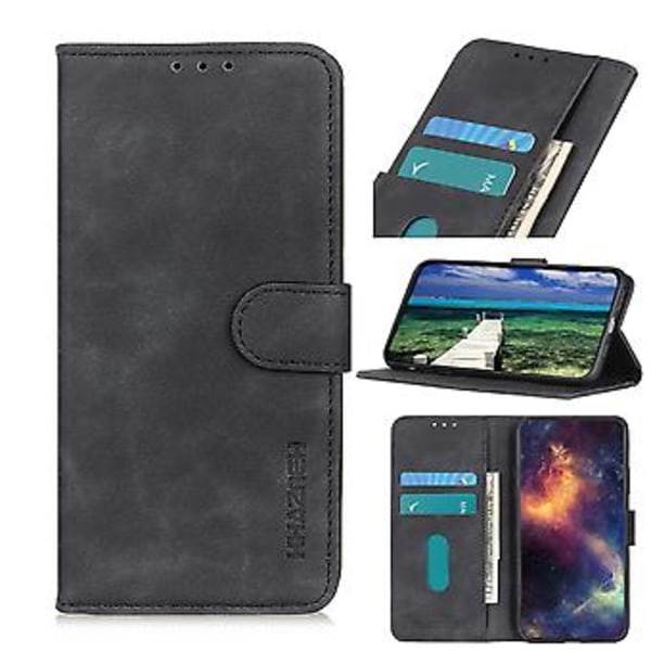 Retro Tekstur PU-etui for Honor X7 / Play 30 Plus (Svart)