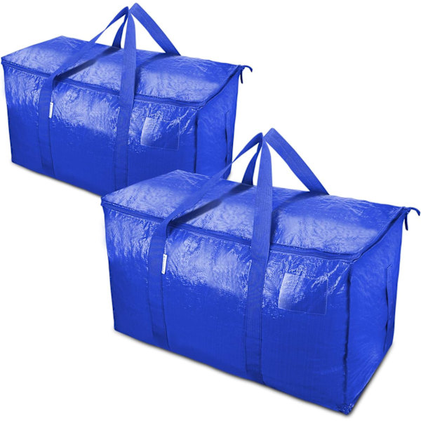2-pack extra stora flyttväskor med dragkedjor och bärhandtag