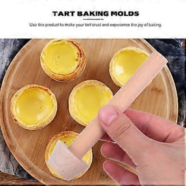 3 stk. Træ Æggetærteforme Non-stick Mini Små Tærte Muffin Bageform Bageudstyr
