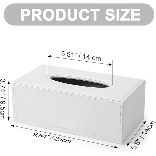 Läder Tissue Box Modern Ren Vit