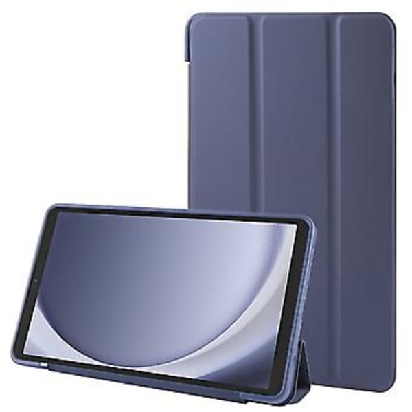 Tri-fold Læder Tablet Etui Til Samsung Galaxy Tab A9 (Mørkeblå)
