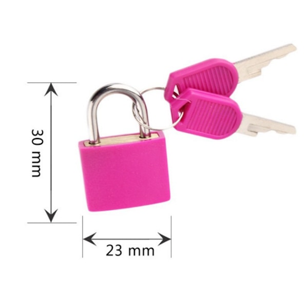 Matkalaukkujen lukot avaimilla, 8 väriä Mini metallilukot, pienet lukot