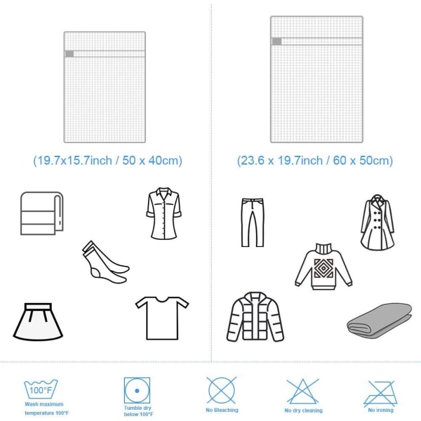 Set med 4 vaskemaskin, mesh klesvaskpose, klesvasknett