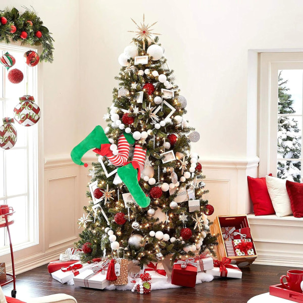Jultomte fyllda ben som har fastnat Tree Topper Dekorationer Xmas Hol