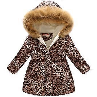Vinter Fuskepels Hetteparkas Kåpe For Barn (4-5 År Lysebrun)