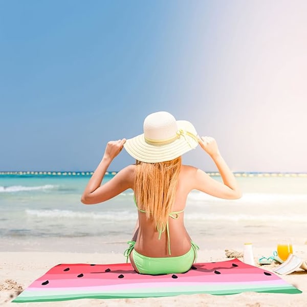 Vannmelon Strandhåndkle, Liten Tynn Lett Sandfri*