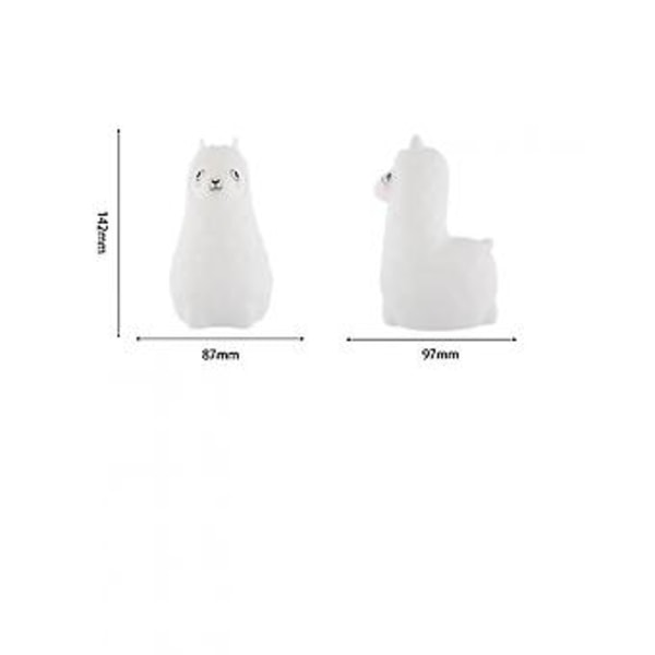 Sööt Alpaca Lasten Yövalo, Silikoninen Latautuva Lastenhuoneen Valo