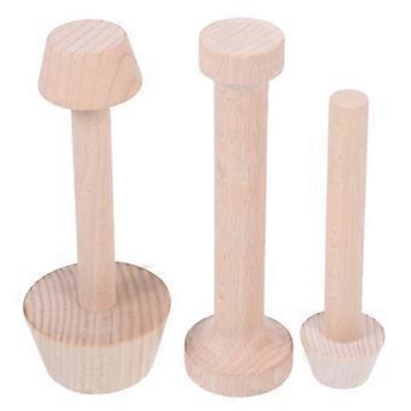 3 stk. Træ Æggetærteforme Non-stick Mini Små Tærte Muffin Bageform Bageudstyr
