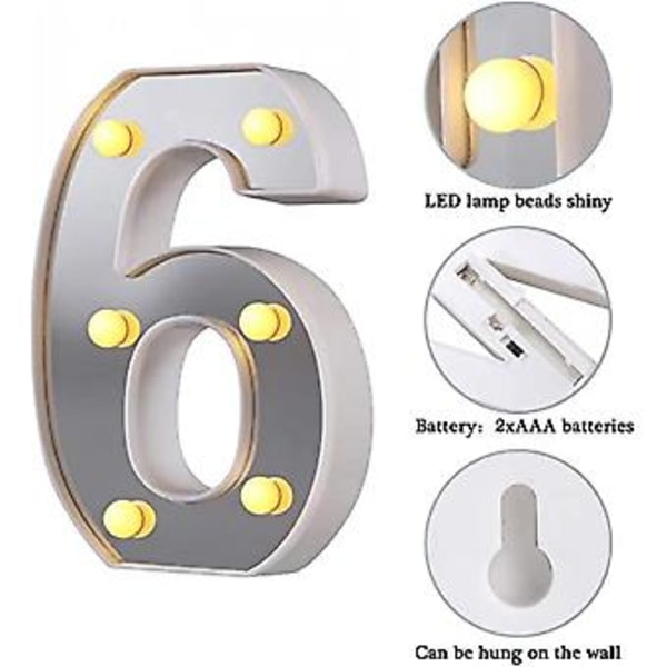 LED Marquee Bokstavlys 26 Alfabetet Lysende Bokstaver