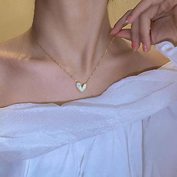 2023 Ny Fargerik Skall Hjerte Henger Halskjede For Kvinner Gyllen Estetisk Sjarm Choker Mote Fest Smykker Gave Til Mujer-xl136 ( XL385)