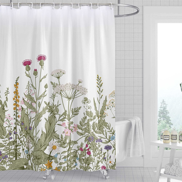 Rock Cloud Blomster Bruseforhæng 180x200cm, Akvarel Blomster Fa