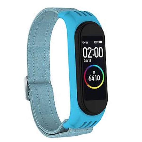 Twill 8-formad spänne armband för Xiaomi Mi Band 3 / 4 / 5 (Ljusblå)
