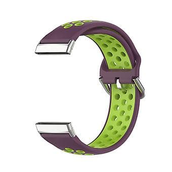 Kaksiväriinen silikoniranneke Fitbit Versa 3:lle (Violetti Lime)